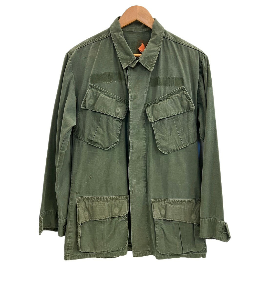 【中古】ミリタリー military 60's 60年代 US ARMY 米軍 実物 ジャングルファティーグ ジャケット 5th リップストップ VINTAGE ヴィンテージ SMALL-REGULA ジャケット カーキ Sサイズ 101MT-4904