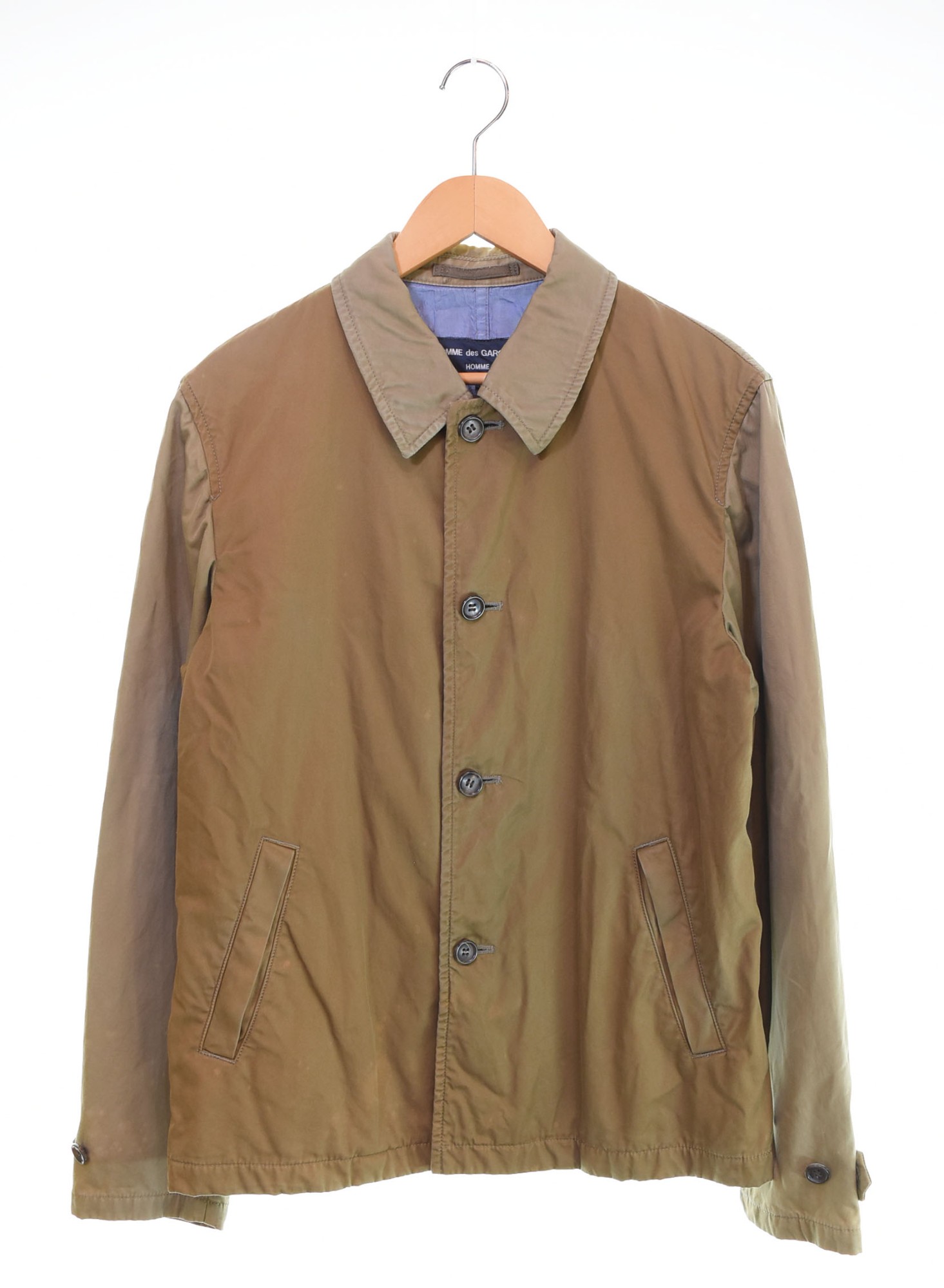 【中古】コムデギャルソン COMME des GARCONS 00s 切り替えコットンジャケット AD2004 製品染め 00's HO-J039 L ジャケット ベージュ 103MT-2943