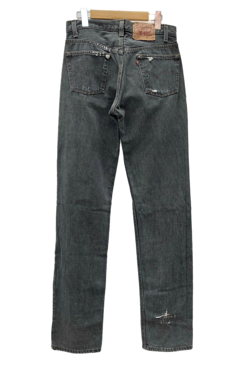 【中古】 リーバイス Levi's 90s 90年代 501 先染め BLACK USA製 ジーパン ジーンズ 黒 無地 デニム ブラック W30 L36 104MB-322