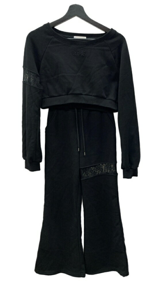 【中古】 ロゼミューズ Rosé Muse lace garter sweat set レース ガーター スウェット セット クロップ..