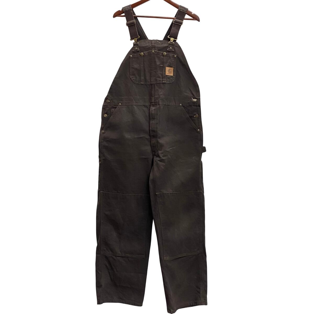 【中古】カーハート Carhartt 15年製 ダブルニー オーバーオール つなぎ・オーバーオール ブラウン 40×30サイズ 201MB-1192 VB