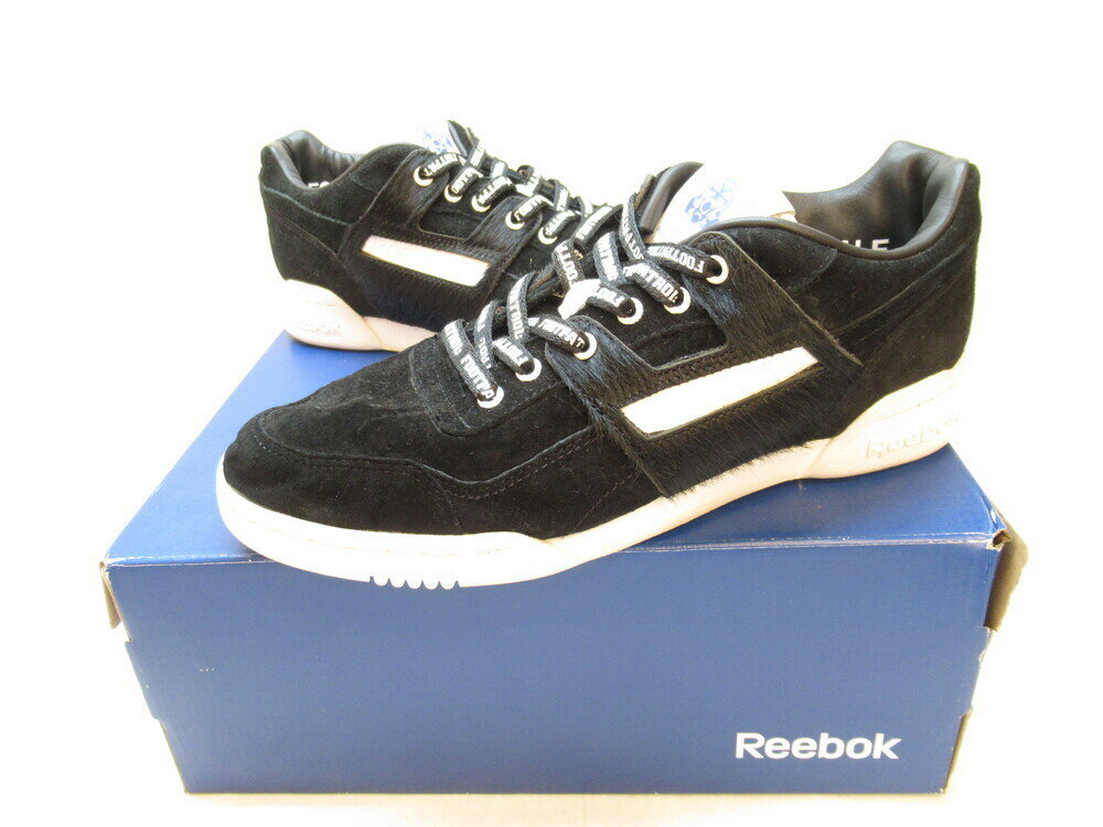 【中古】Footpatrol × Reebok フットパトロール リーボック WORKOUT LO PLUS “Blackbuck” ワークアウト ロー プラス “ブラックダック” ブラック 26.5cm メンズ BS5406 (SH-314)