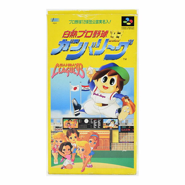 【中古】 SFC 白熱プロ野球ガンバリーグ'93 箱説付 スーパーファミコン
