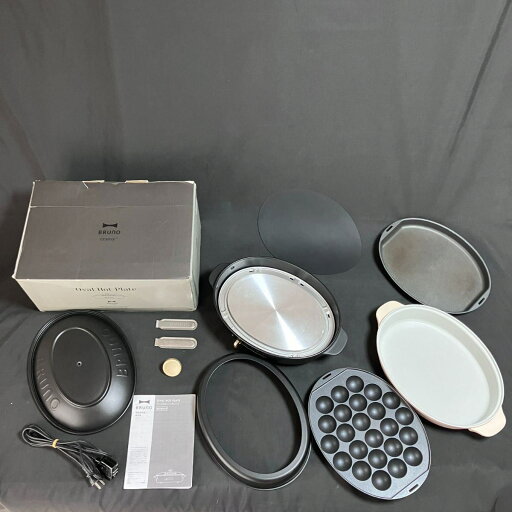 【中古】 BRONO ブルーノ ホットプレート BOE053 ブラック オーバルホットプレート プレート取り替え式 温度調節 平面プレート たこ焼きプレート (DJ29) 【中古】 BRONO ブルーノ ホットプレート BOE053 ブラック オーバルホットプレート プレート取り替え式 温度調節 平面プレート たこ焼きプレート (DJ29)