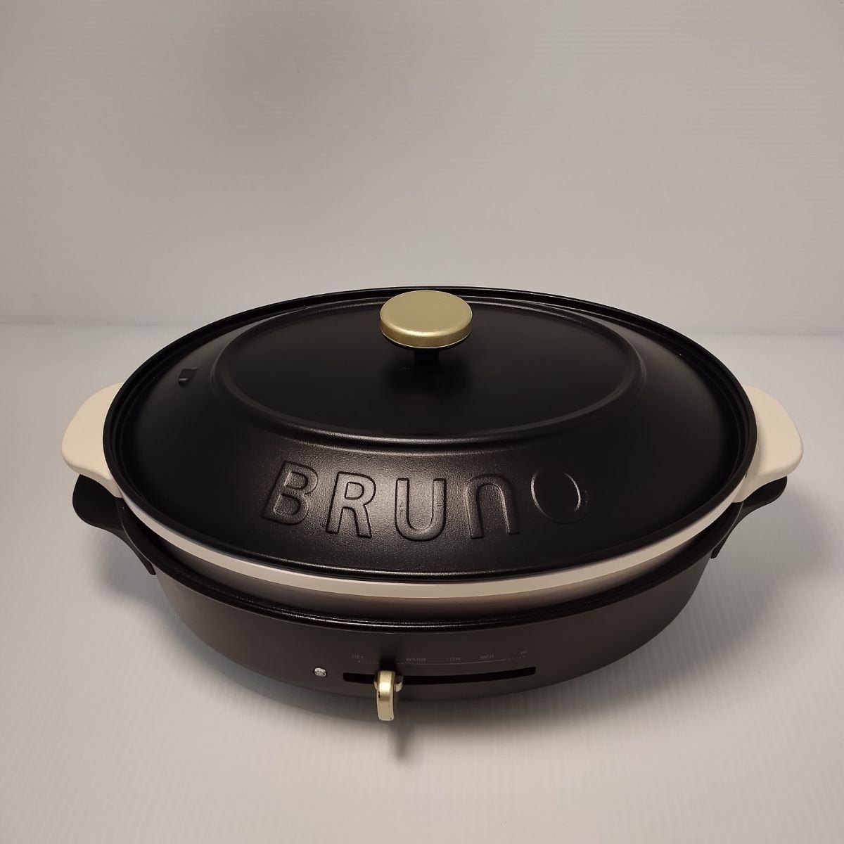 【中古】 BRONO ブルーノ ホットプレート BOE053 ブラック オーバルホットプレート プレート取り替え式 たこ焼きプレート 1200w 温度調節 洗いやすい（DU38）