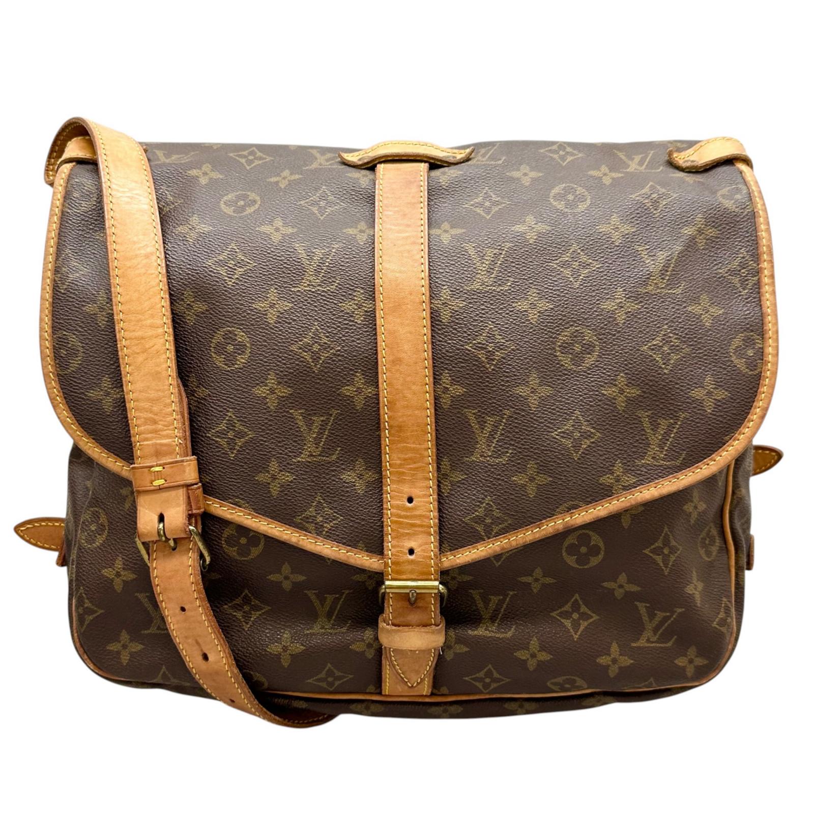 LOUIS VUITTON ルイ・ヴィトン ソミュール35 M42254 ショルダーバッグ モノグラムキャンバス ブラウン レディース