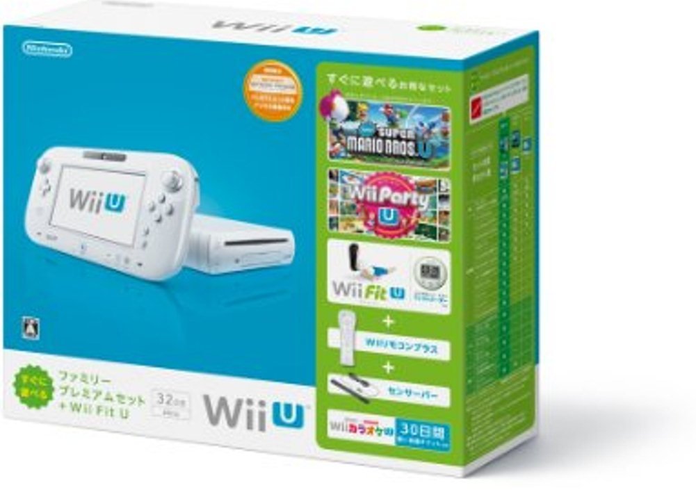 【送料無料】【中古】Wii U すぐに遊べるファミリープレミアムセット+Wii Fit U(シロ)(バランスWiiボード非同梱)（箱…
