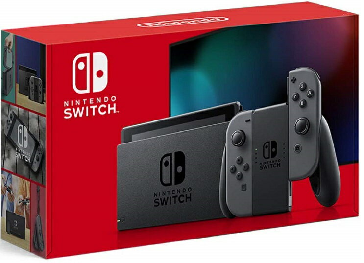 【送料無料】【中古】Nintendo Switch ニンテンドースイッチ 本体 Joy-Con(L)/(R) グレー(バッテリー持続時間が長くなったモデル)（箱説付き）