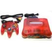 【送料無料】【中古】N64 任天堂64 NINTENDO64 本体 クリアレッド （コントローラー、ケーブル付き） コントローラー×2個セット