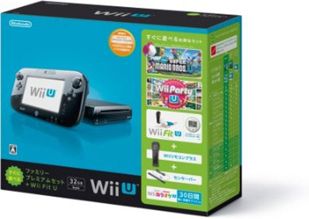 【送料無料】【中古】Wii U すぐに遊べるファミリープレミアムセット+Wii Fit U(クロ)(バランスWiiボード非同梱)（箱…