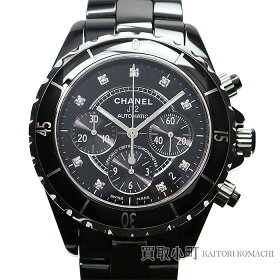 シャネル【CHANEL】J12クロノグラフ41MMブラックセラミック9Pダイヤモンドインデックスオートマティックメンズウォッチブレス男性用腕時計自動巻き黒41ミリRef.H2419CHRONOGRAPHAUTOMATICBLACKCERAMICWATCHDIAMOND【ABランク】【中古】