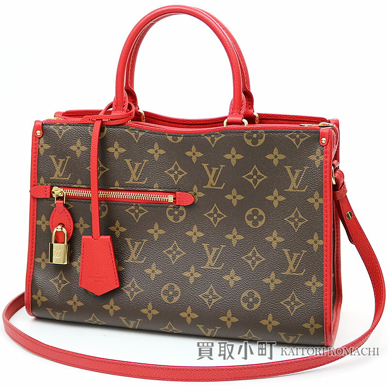 ルイヴィトン【LOUIS VUITTON】M43433 ポパンクールPM モノグラム ルージュ グレインカーフ 2WAYショルダーバッグ トートバッグ LV POPINCOURT PM MONOGRAM RED TOTE BAG【ABランク】【中古】