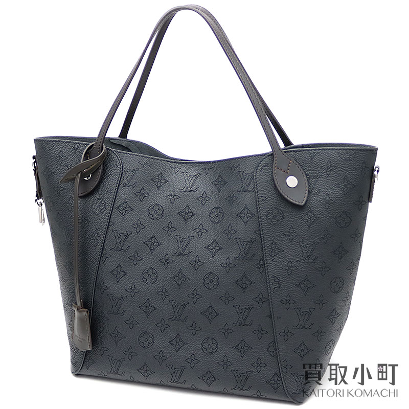 【美品】ルイヴィトン 【LOUIS VUITTON】M54354 ヒナMM モノグラムマヒナ ノワール シルバー金具 モノグラムパーフォレーション ブラックレザー ショルダー トートバッグ LV HINA MM MONOGRAM MAHINA TOTE BAG【Aランク】【中古】