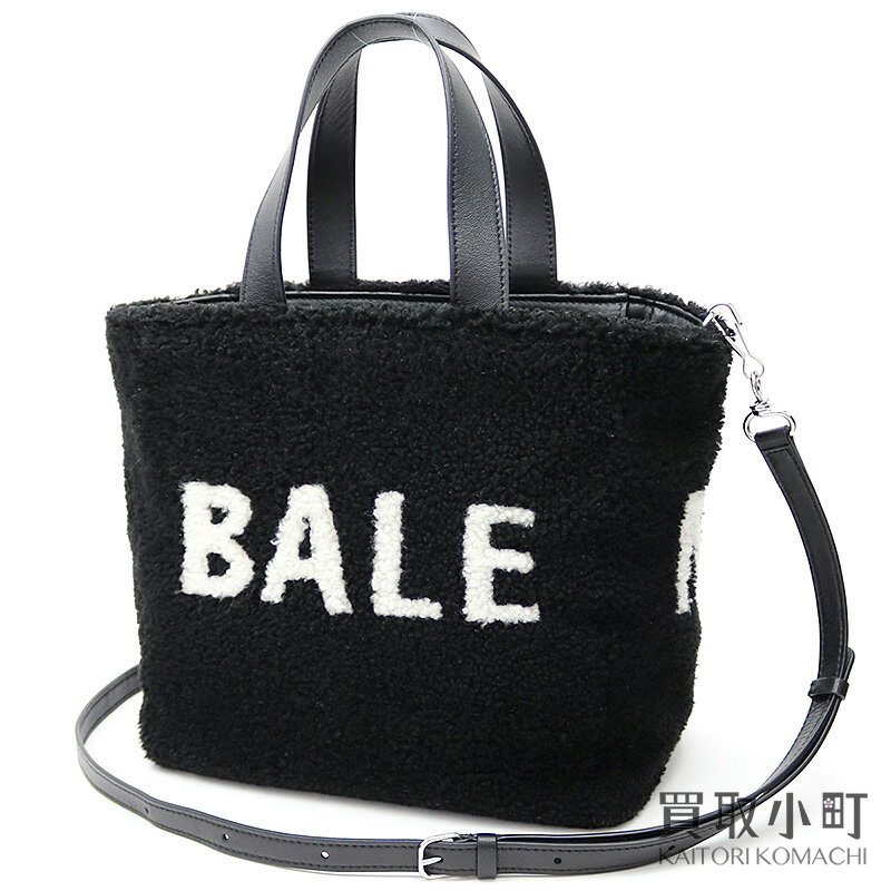 【美品】バレンシアガ 【BALENCIAGA】 エブリデイ シアリング トートバッグ ブラック×ホワイトロゴ ムートン レザー 2WAYショルダーバッグ 532873E91N1080 #Y EVERYDAY MOUTON TOTE BAG【SAランク】【中古】のサムネイル