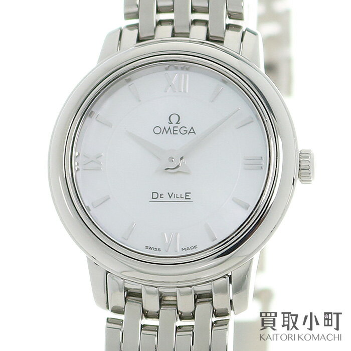 【美品】オメガ 【OMEGA】424.10.24.60.05.001 デヴィル プレステージ レディースウォッチ ホワイトシェル SSブレス クラシック クォーツ デビル 女性用腕時計 DE VILL PRESTIGE QZ WATCH 【Aランク】【中古】