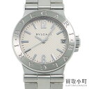 【美品】ブルガリ【BVLGARI】ディアゴノ クォーツ レディースウォッチ ホワイト SSブレス 女 ...