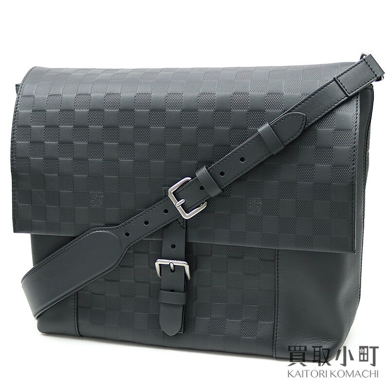 【美品】ルイヴィトン 【LOUIS VUITTON】 N41479 ロフト ダミエアンフィニ オニキス メンズ メッセンジャー 2WAYショルダーバッグ 斜め掛け ブラックレザー LV LOFT DAMIER INFINI COSMOS ONYX【Aランク】【中古】