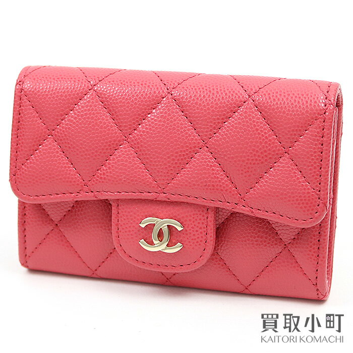 【未使用品】シャネル 【CHANEL】 キルティング カードケース タイムレスクラシック ピンク キャビアスキン マトラッセ 名刺入れ コインケース カードホルダー ココマーク A80799 #22 CARD HOLDER PINK【Sランク】【新品同様】のサムネイル