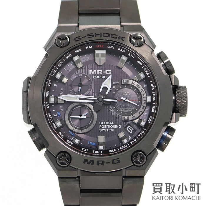 【美品】カシオ【CASIO G-SHOCK】MR-G Gショック GPSハイブリッド電波ソーラー時計 チタン 耐衝撃フルメタルボディ Tiブレス ブラック メンズウォッチ 腕時計 MRG-G1000B-1AJR GPS HYBRID WAVE CEPTOR WATCH【SAランク】【中古】のサムネイル