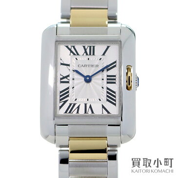 【美品】カルティエ 【CARTIER】 タンクアングレーズSM レディースウォッチ 18Kイエローゴールド コンビブレス クォーツ クラシック 女性用腕時計 W5310046 TANK ANGLAISE WATCH SM K18YG SS【SAランク】【中古】