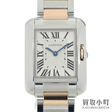 【美品】カルティエ 【CARTIER】 タンクアングレースSM レディースウォッチ 18Kピンクゴールド コンビブレス クラシック クォーツ 女性用腕時計 W5310019 TANK ANGLAISE WATCH SM K18PG SS【Aランク】【中古】