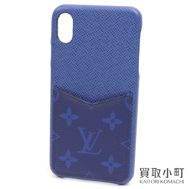 【美品】ルイヴィトン【LOUIS VUITTON】M30273 IPHONE バンパー XS MAX モノグラムコバルト スマートフォンケース タイガレザー スマホカバー LV iPhone XS MAX Bumper Monogram Cobalt 【SAランク】【中古】