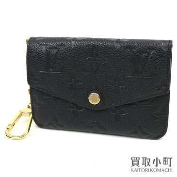 【美品】ルイヴィトン 【LOUIS VUITTON】M60633 ポシェットクレ モノグラム アンプラント ノワール 小銭入れ兼用キーケース コインケース キーリング キーホルダー キーポーチ 財布 サイフ LV KEY POUCH MONOGRAM EMPREINTE【Aランク】【中古】