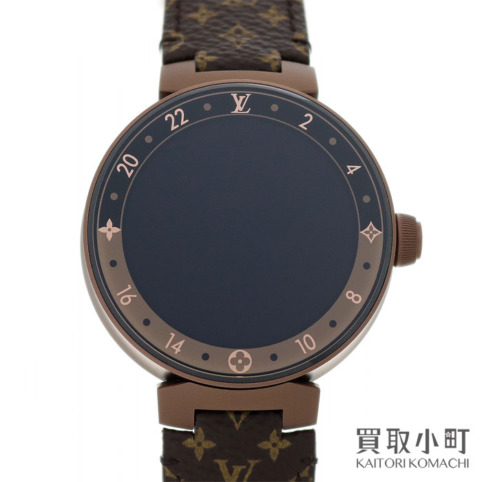【美品】ルイヴィトン 【LOUIS VUITTON】 コネクテッド タンブール ホライゾン モノグラムブラウン42 ナノモノグラムストラップ デジタル スマートウォッチ 男女兼用腕時計 QA052Z LV CONNECTED TAMBOUR HORIZON MONOGRAM 42【Aランク】【中古】のサムネイル