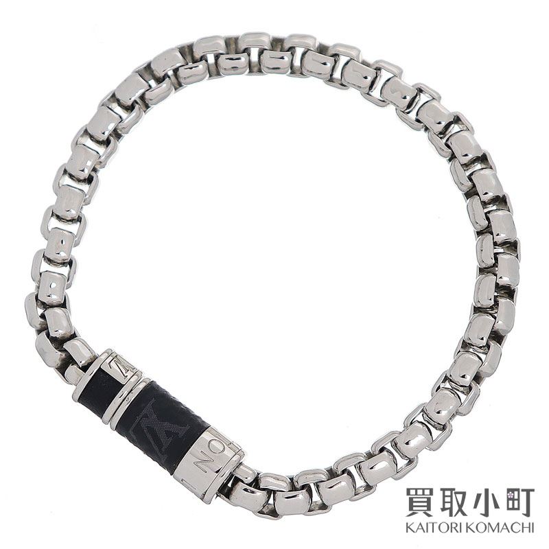 高品質 セール 最大1万円offクーポン 12 9 美品 ルイヴィトン Louis Vuitton M ブレスレットチェーン モノグラムエクリプス ブラスレ Mサイズ 19cm メンズ アクセサリー Lv Monogram Chain Bracelet Aラン