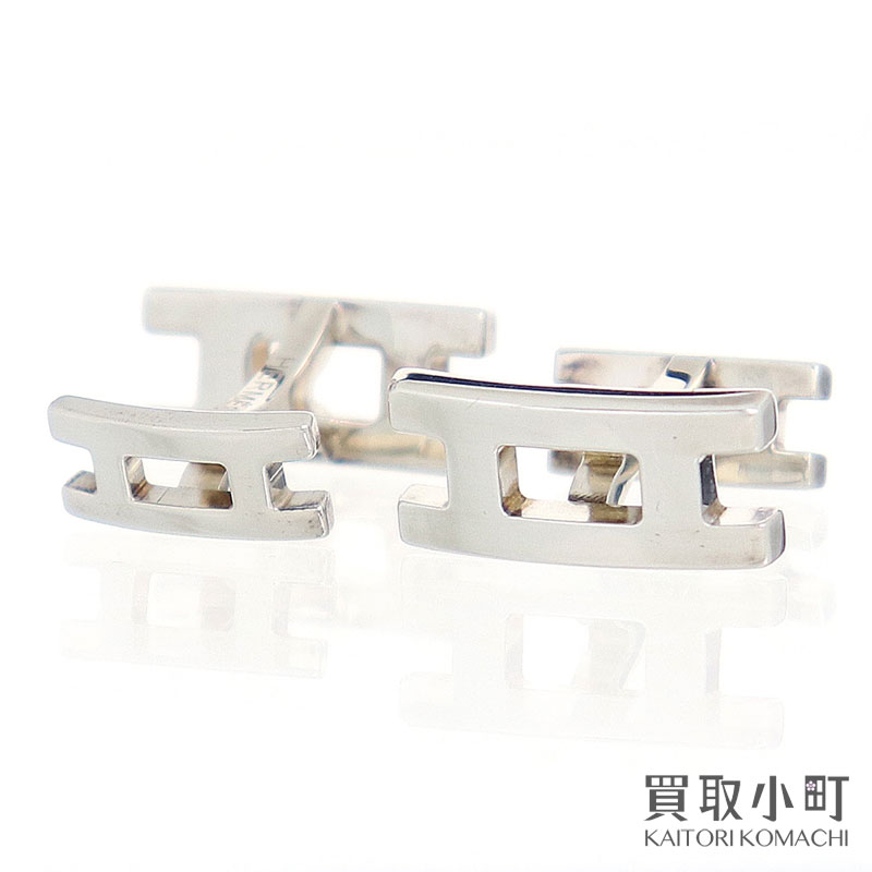 【美品】エルメス 【HERMES】 パラレル カフリンクス シルバー925 Hモチーフ カフス アクセサリー 102965B 00 Parallele silver cufflinks SV925 【Aランク】【中古】のサムネイル