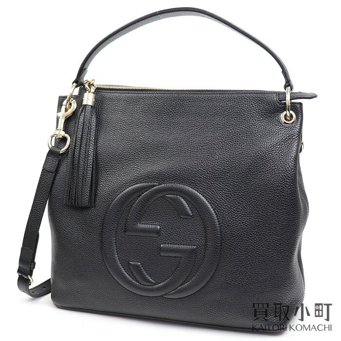 【楽天市場】【美品】グッチ 【GUCCI】ソーホー ショルダーバッグ ブラック カーフレザー タッセルチャーム インターロッキングG 2WAY