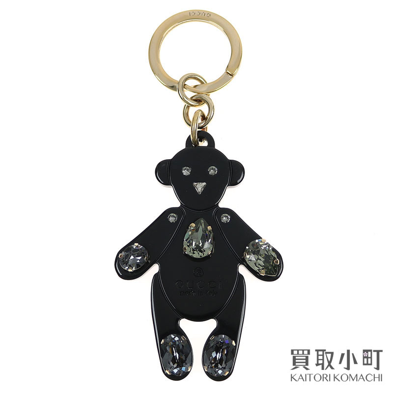 グッチ 【GUCCI】テディベア クリスタルストーン付き キーホルダー バッグチャーム キーリング クマ 354360 Teddy bear with crystal stone key ring【ABランク】【中古】のサムネイル