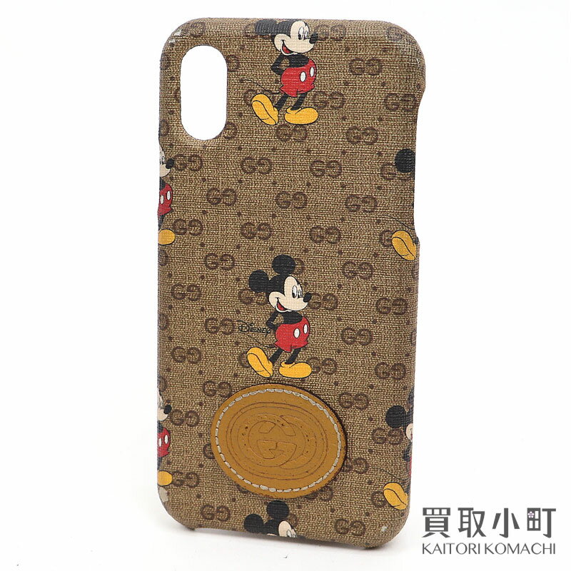 グッチ×ディズニー 【GUCCI×DISNEY】iPhone X/XS ケース ミッキーマウスプリント ソフト ミニGGスプリーム キャンバス スマートフォンケース スマホカバー iPhoneXケース 602551 HWYAM 8559 MINI GG Supreme Phone case Mickey【Bランク】【中古】