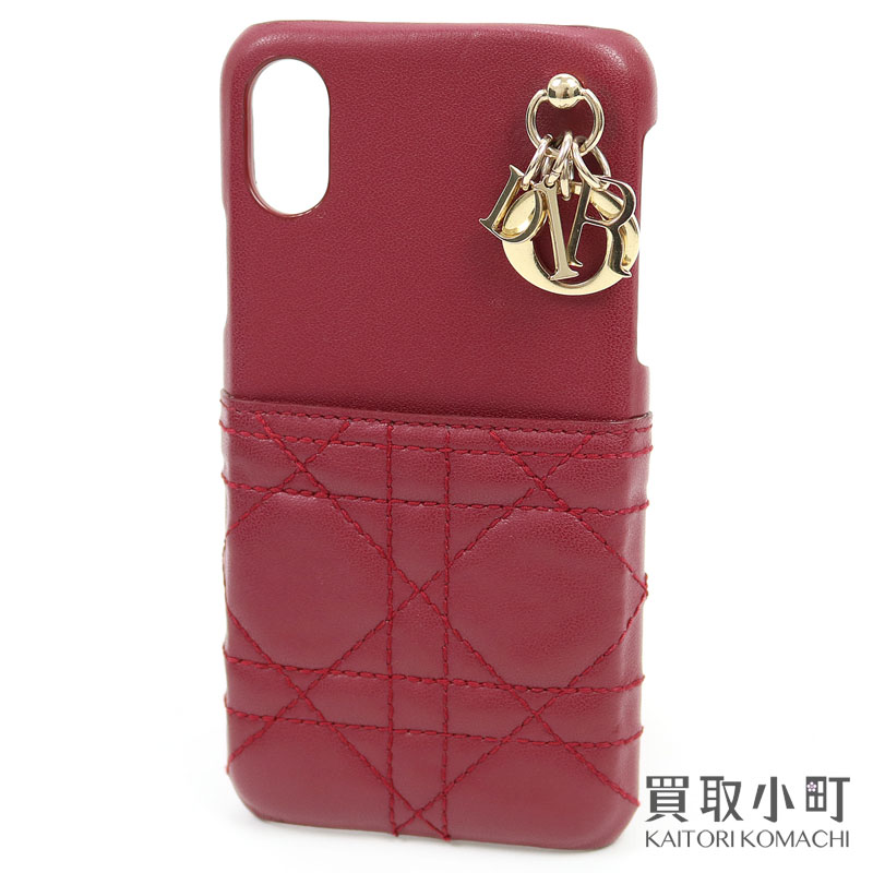 ディオール【Christian Dior】レディディオール カナージュ iPhone X/XS ケース ラムスキン バーガンディ スマートフォンケース スマホカバー iPhoneケース 携帯 S0206ONMJ IPHONE CASE LADYDIOR 【ABランク】【中古】のサムネイル