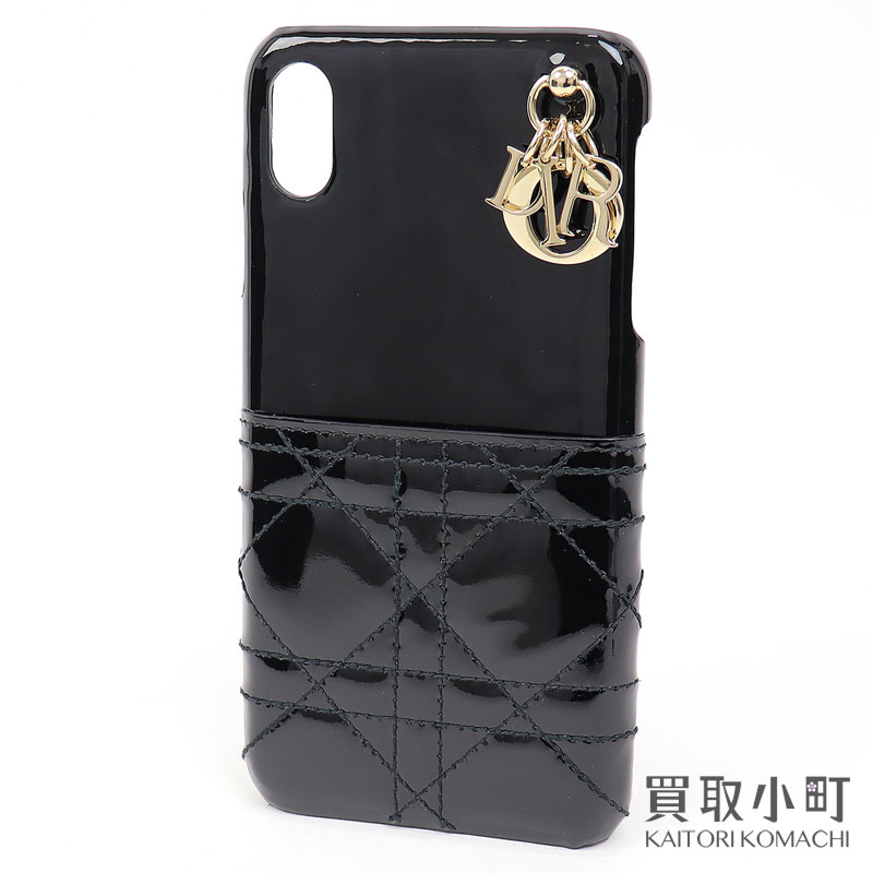 【新品同様】ディオール【Christian Dior】レディディオール カナージュ iPhone XS MAX ケース ブラック パテントカーフスキン スマートフォンケース スマホカバー iPhoneケース 携帯 S0356OVRB 900U LADYDIOR IPHONE CASE 【SAランク】【美品】【中古】のサムネイル