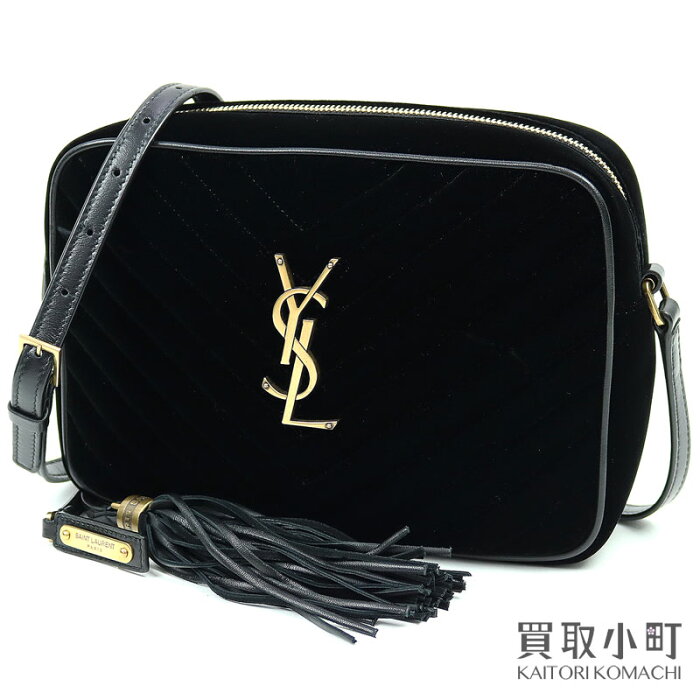 【楽天市場】【新品同様】サンローラン 【YVES SAINT LAURENT】 モノグラムサンローラン ルー カメラバッグ ベルベット ブラック タッセルチャーム ショルダー ポシェット 斜め ...