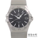 【美品】オメガ 【OMEGA】 123.10.35.60.01.001 コンステレーション 35MM ミディアム クォーツ ウォッチ ブラック SSブレス ブラッシュ ボーイズ 男女兼用腕時計 CONSTELLATION WATCH QZ【SAランク】【中古】