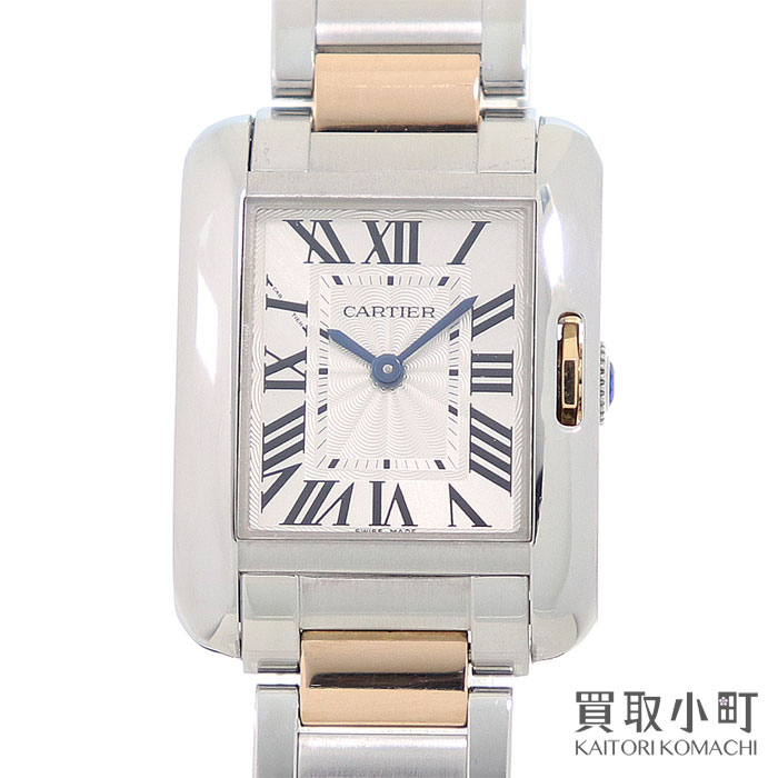 【美品】カルティエ 【CARTIER】 タンクアングレースSM レディースウォッチ 18Kピンクゴールド コンビブレス クラシック クォーツ 女性用腕時計 W5310036 TANK ANGLAISE WATCH SM K18PG SS【Aランク】【中古】