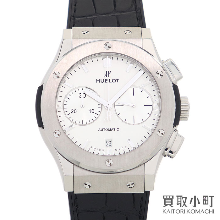 【最大1万円OFFクーポン! 5/20～】【美品】ウブロ【HUBLOT】クラシック フュージョン クロノグラフ チタニウム オパリン 45mm メンズウォッチ アリゲーターストラップ メンズ オートマティック 男性用腕時計 自動巻き 521.NX.2611.【中古】