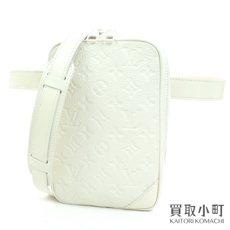 【美品】ルイヴィトン【LOUIS VUITTON】M53297 ユティリティ サイドバッグ ホワイト トリヨン モノグラム スリング バムバッグ ボディ ショルダー 斜め掛け メンズ ユーティリティ LV Utility Side Bag【Aランク】【中古】