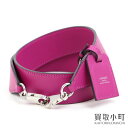 【美品】エルメス【HERMES】バンドリエール エチケット 40mm ローズパープル ヴォースウィフト シルバー金具 ネームタグ付き レザー ショルダーストラッ...