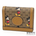 グッチ×ディズニー 【GUCCI×DISNEY】 コンパクトウォレット ミッキーマウスプリント ソフ ...