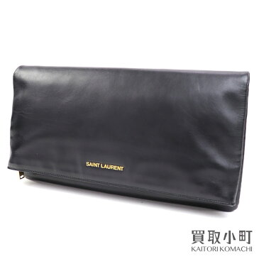 【最大3万円OFFクーポン! 9/1〜】サンローラン 【YVES SAINT LAURENT】クラッチバッグ ブラック カーフスキン セカンドバッグ イブニング ポーチ 328193 BOFOJ 1000 YSL CLUTCH BAG【ABランク】【中古】【中古】