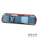 【美品】ルイヴィトン 【LOUIS VUITTON】GI0444 トゥルース エリザベット デニム レッド ペンケース 筆記具入れ LV PENCIL POUCH ELIZABETH【Aランク】【中古】