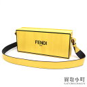【新品同様】フェンディ【FENDI】横長ボックス イエローレザー バッグ ショルダー BOXモチーフ 斜め掛け ポシェット ロゴプリント 7VA520 ADP6...