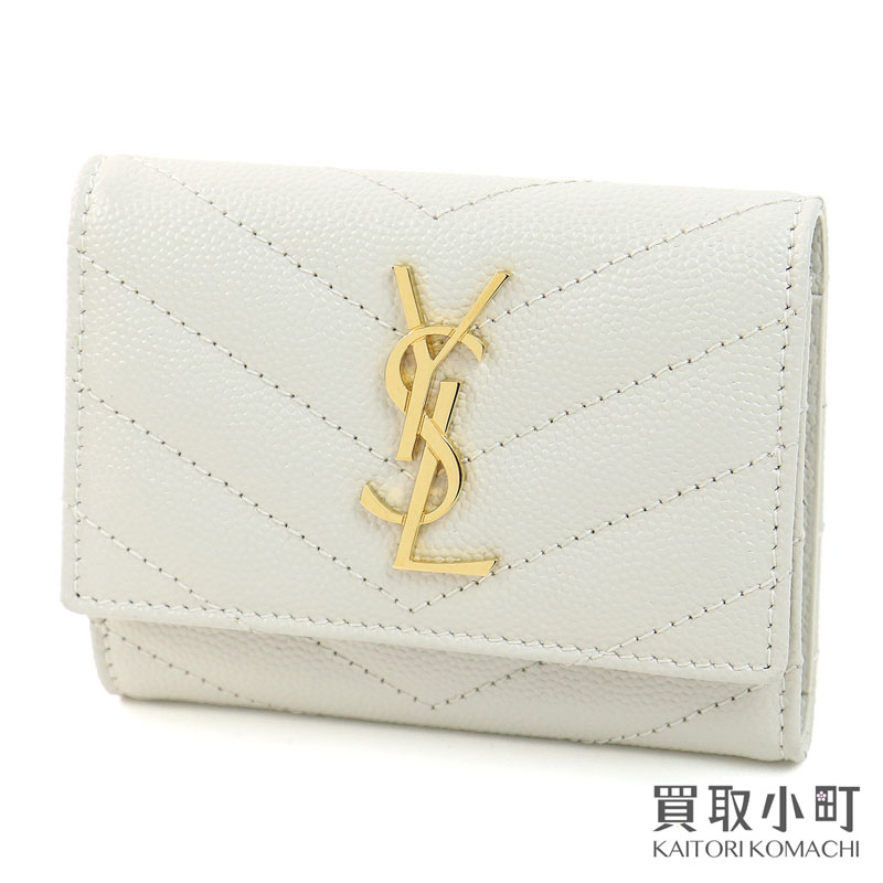 【新品同様】サンローラン 【YVES SAINT LAURENT】 モノグラムサンローラン キーケース ホワイト グレインド プードルエンボスレザー 6連キーホルダー 580656 BOW01 YSL Key case【Sランク】【美品】【中古】のサムネイル