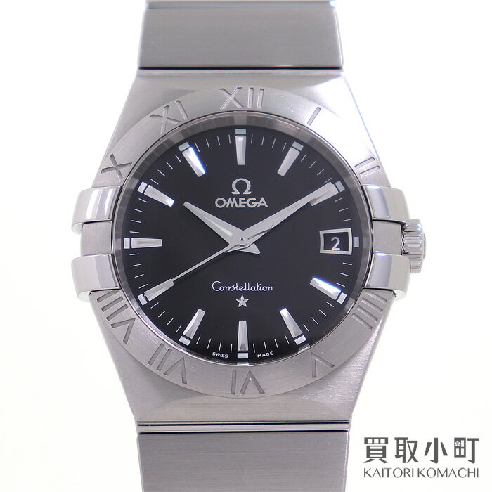 【美品】オメガ【OMEGA】123.10.35.60.01.001 コンステレーション 35MM ミディアム クォーツ ウォッチ ブラック SSブレス ブラッシュ ボーイズ 男女兼用腕時計 CONSTELLATION WATCH QZ【Aランク】【中古】