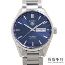 【美品】タグホイヤー【TAGHeuer】カレラ キャリバー5 41MM オートマティック デイデイト メンズウォッチ ネイビー SSブレス 自動巻き 男性用腕時計 WAR201E.BA0723 CARRERA CALIBRE5 DAY-DATE WATCH【Aランク】【中古】