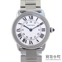 【最大3万円OFFクーポン! 4/1〜】カルティエ 【CARTIER】ロンドソロSM レディースウォッチ ホワイト SSブレス クォーツ 29MM 女性用腕時計 W6701004 RONDE SOLO SM WATCH SMALL MODEL【ABランク】【中古】【中古】 その1