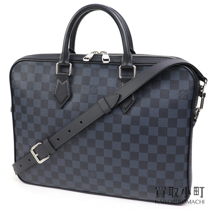 【最大3万円OFFクーポン! 5/15～】【美品】ルイヴィトン 【LOUIS VUITTON】 N63298 ダンディ ブリーフケース ダミエ コバルト 2WAYショルダー ビジネスバッグ 書類鞄 斜め掛け メンズ ブラックレザー LV DANDY BRIEFCASE DAMIER NO【中古】